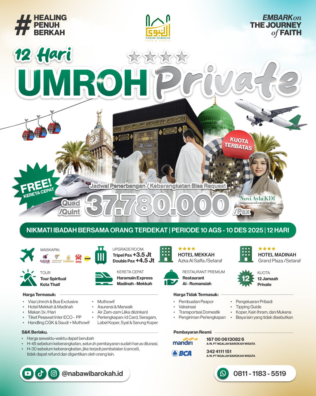 Paket Privat 12 Orang (Bintang 4)